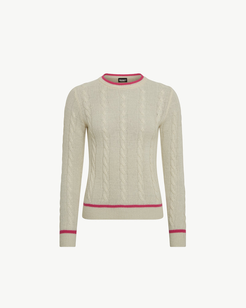 SUN BRAIDED CASHMERE PULLOVER